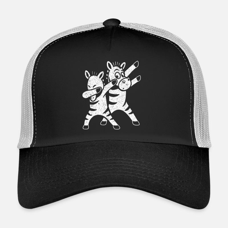 Funny Dancing Zebras Dabbing - Trucker Cap - black/stone grey