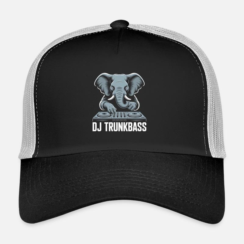 DJ Trunkbass Elephant à la table de mixage basse Casquette trucker 