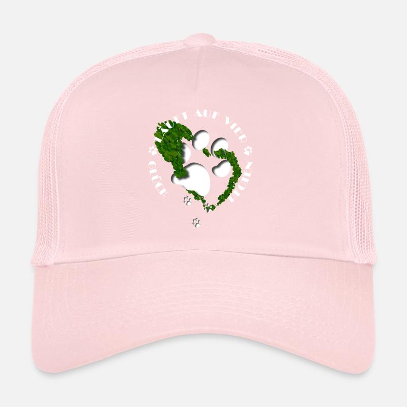 Pattes et cœur faits de feuilles avec message Casquette trucker 