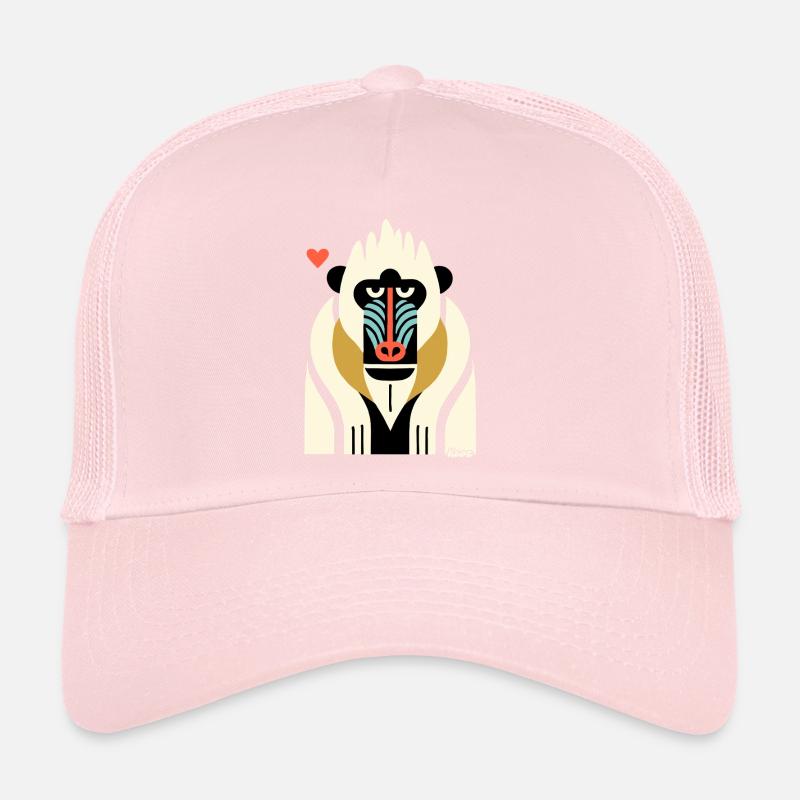 Bold Tribal Mandrill Monkey Illustration Trucker Cap