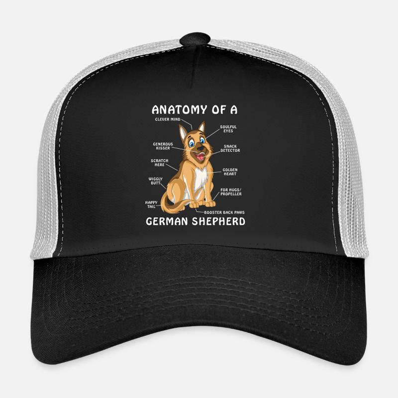 German Shepherd Anatomy Trucker Cap