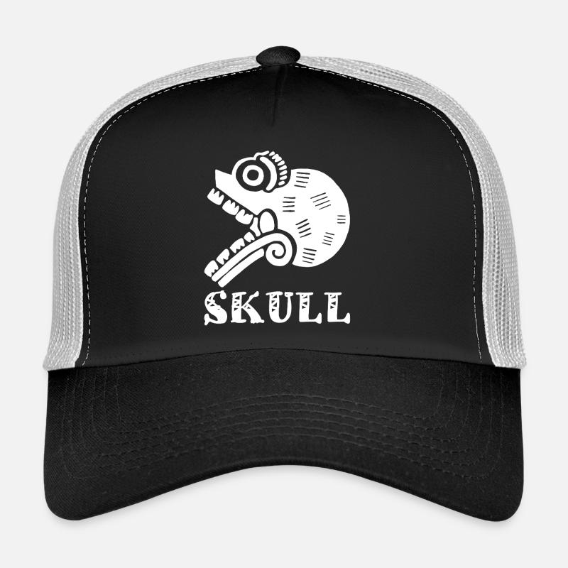 Crâne tribal blanc Casquette trucker 