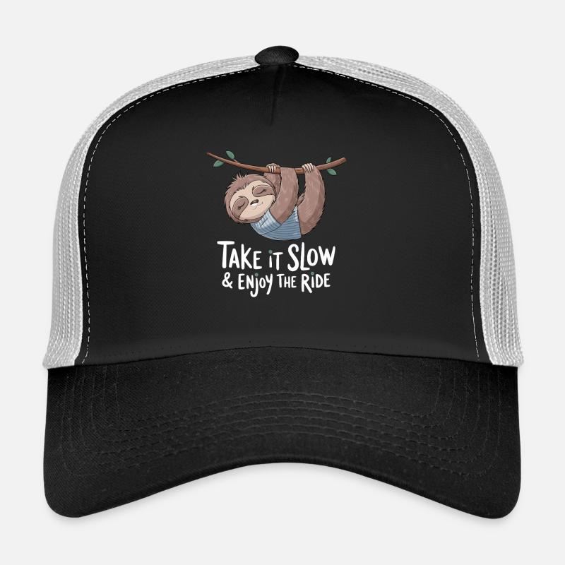 Relaxed Sloth: Take It Slow & Enjoy Trucker Cap