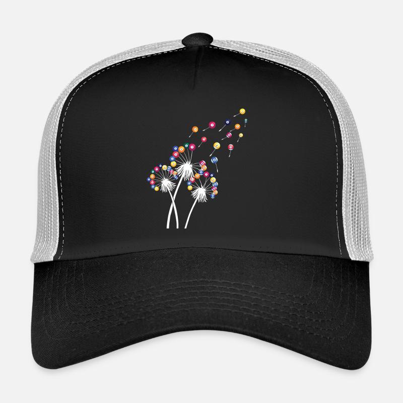 Löwenzahn-Billardkugel, lustiges Queue, Sportkunst - Trucker Cap - Schwarz/Steingrau