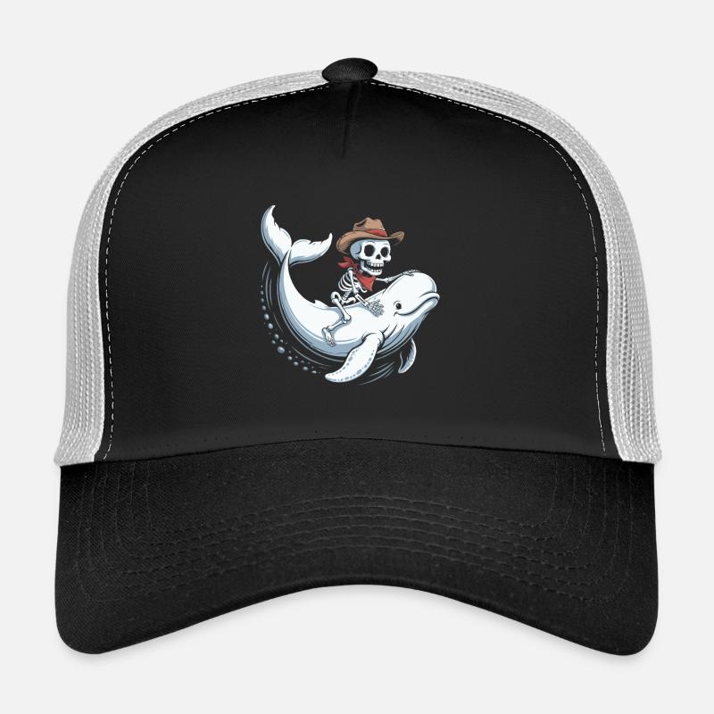 Crâne de cow-boy sur béluga Casquette trucker 