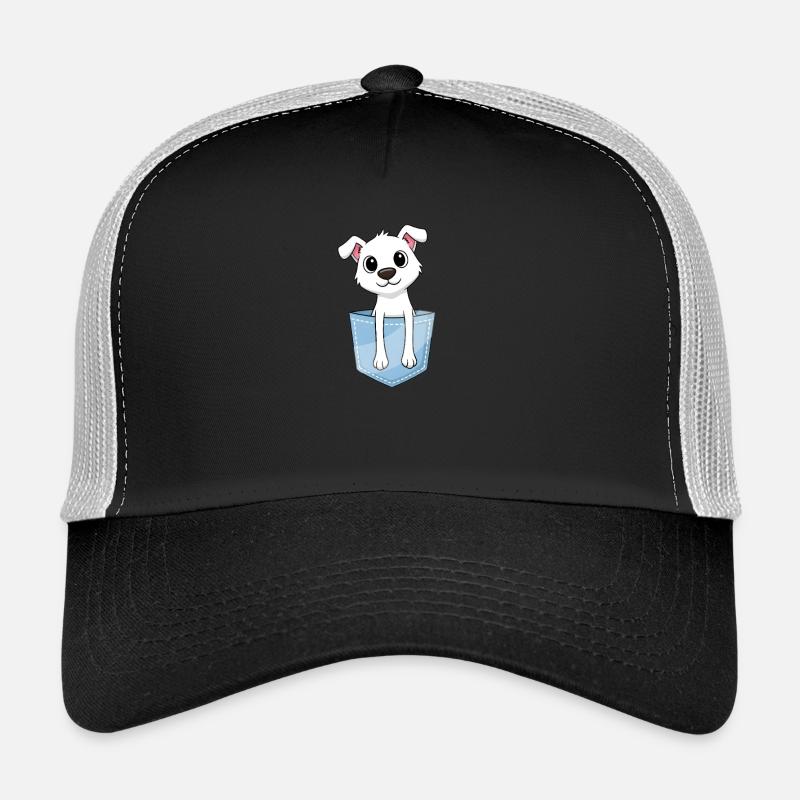 Süßer Welpe in der Tasche - Trucker Cap - Schwarz/Steingrau