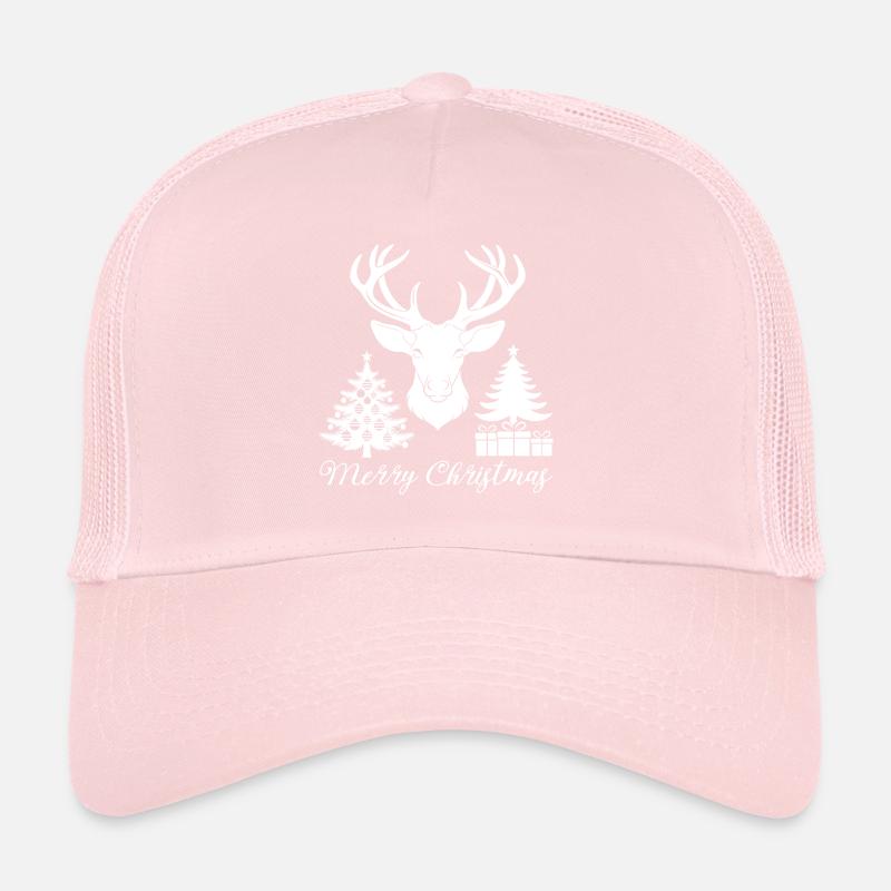 Décor de Noël Épuré avec Renne et Sapins Casquette trucker 