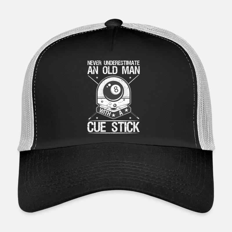 never underestimate an old man with a cue stick - Trucker Cap - Schwarz/Steingrau