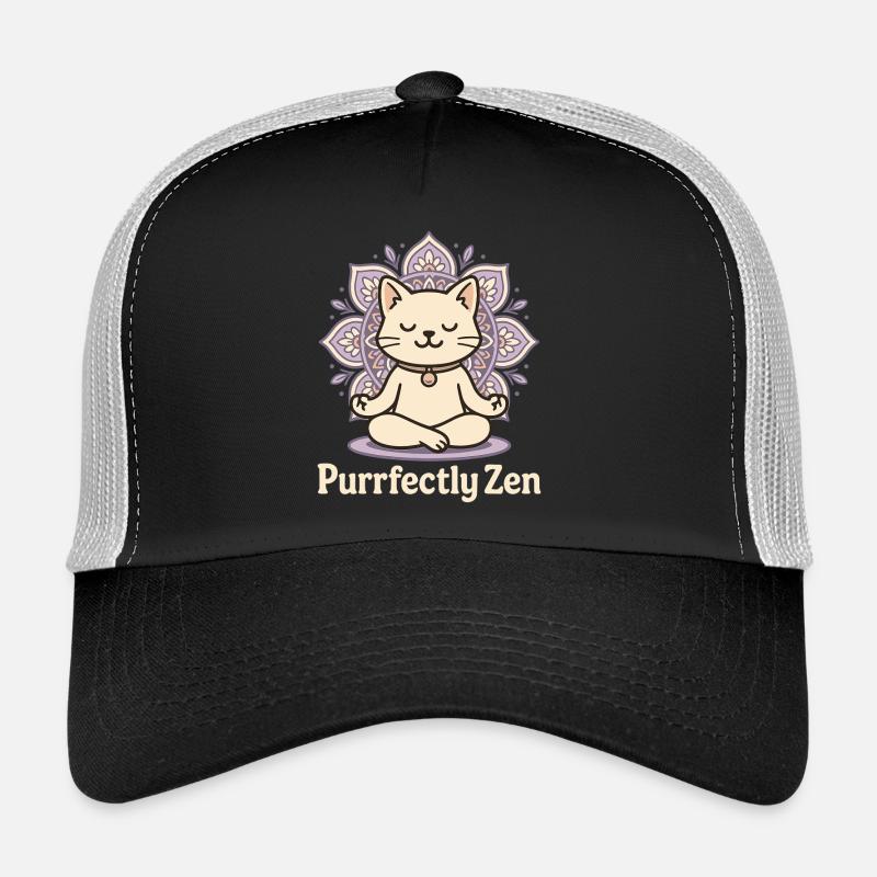 Mandala de chat méditant parfaitement zen Casquette trucker 
