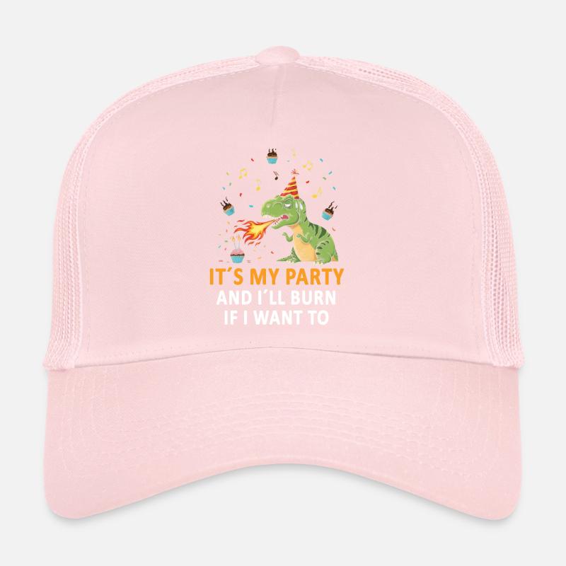 Dino Party avec souffle de feu et chapeau d’anniversaire Casquette trucker 