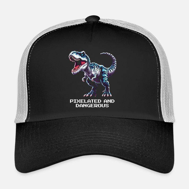 Verpixelt und gefährlich | Dinosaurier Trucker Cap