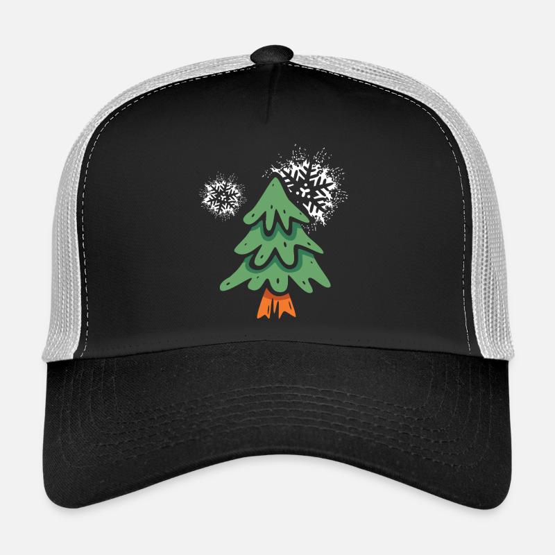 Weihnachtsbaum mit Schneeflocken Trucker Cap