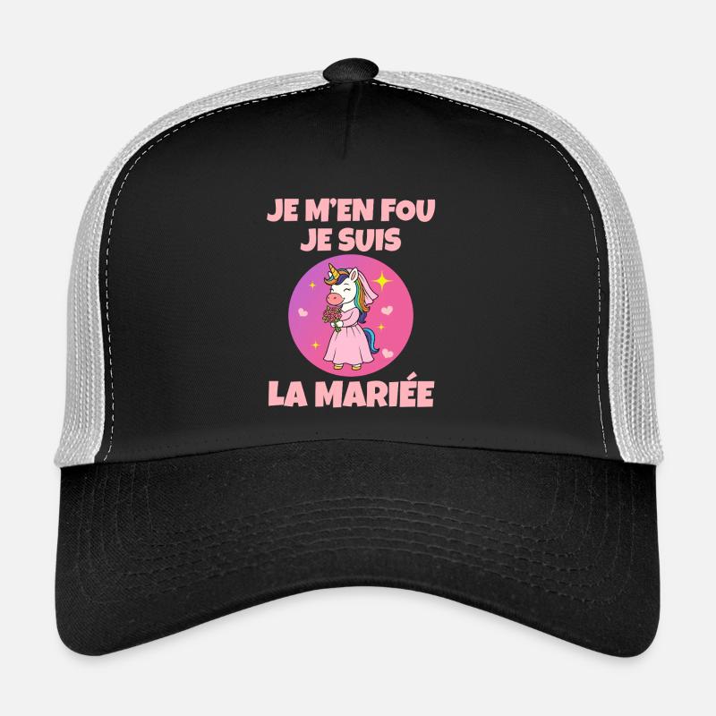 Ich bin die Braut Einhorn Geschenk Lustige Liebe Junggesellenabschied - Trucker Cap - Schwarz/Steingrau