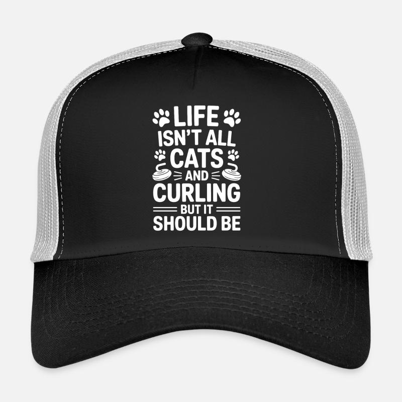Curling Dire Chats Drôle Curling Cadeau Casquette trucker 