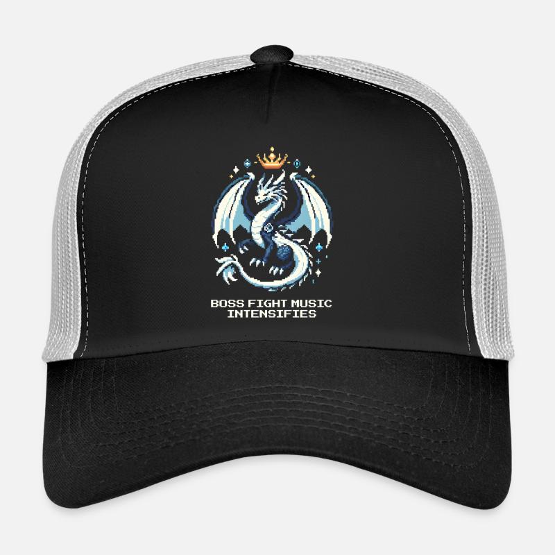 Bosskampf-Musik | Drache Pixel Art Casquette trucker 