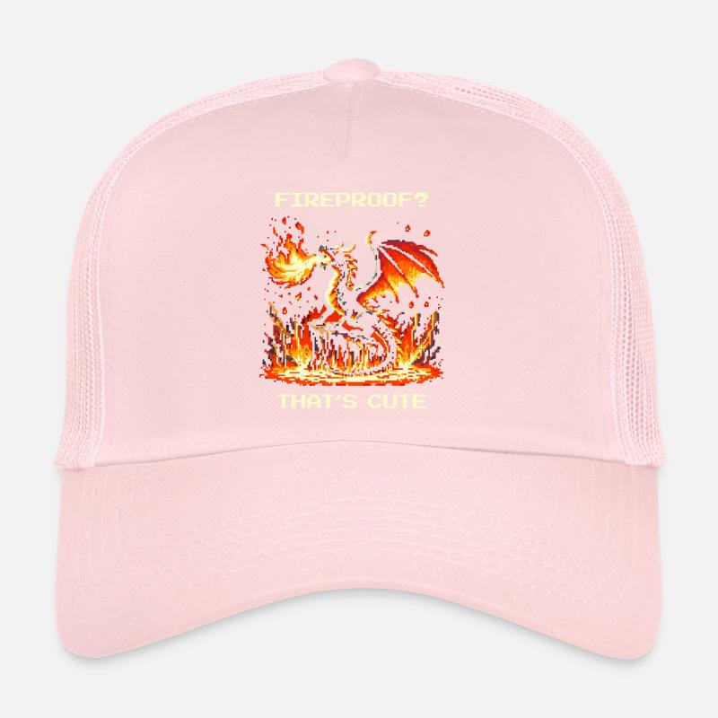 Feuerfest? Niedlich. | Fantasy Drache Pixel Art Trucker Cap