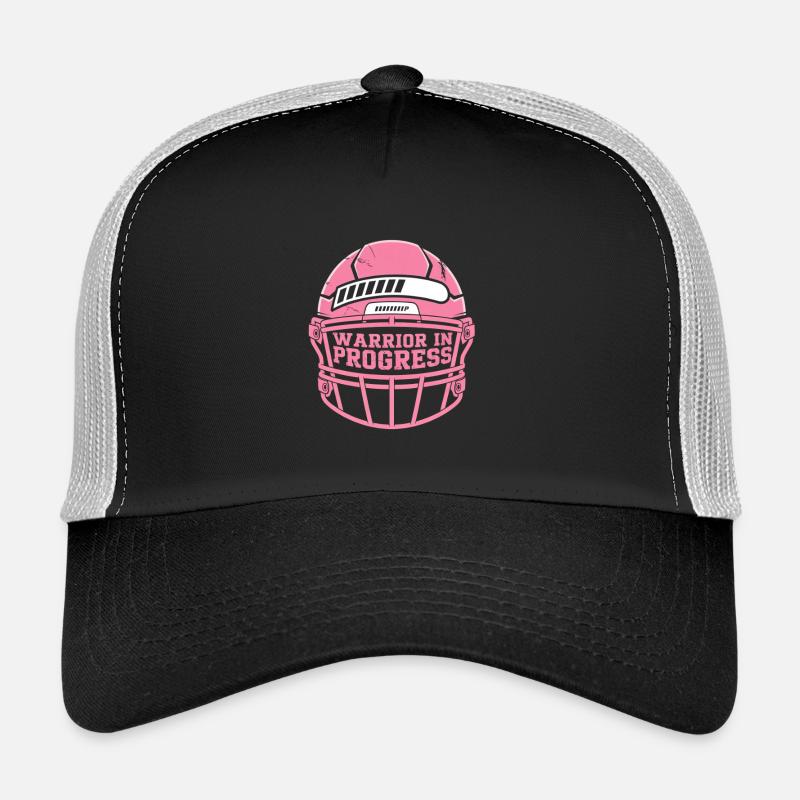 Brustkrebs Bewusstsein Warrior In Progress - Trucker Cap - Schwarz/Steingrau