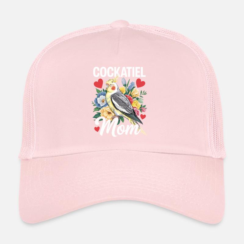 calopsitte maman oiseau fleurs coeur Casquette trucker 