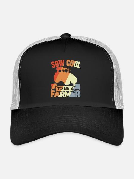My heart beats for school buses - Trucker Cap - black/stone grey - Front