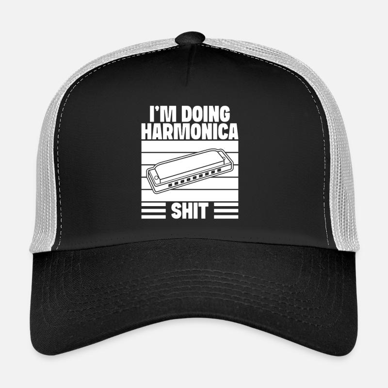 musicien d’harmonica faisant de la merde harmonica Casquette trucker 