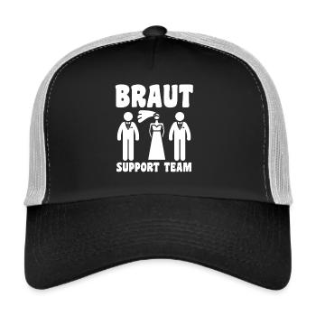 JGA Team Braut Junggesellinnenabschied - Trucker Cap - Schwarz/Steingrau - Vorne