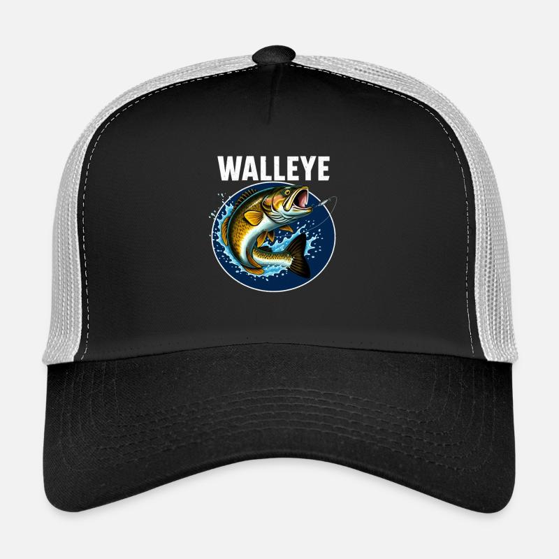 Walleye Fisch Sprungfisch Motiv Trucker Cap