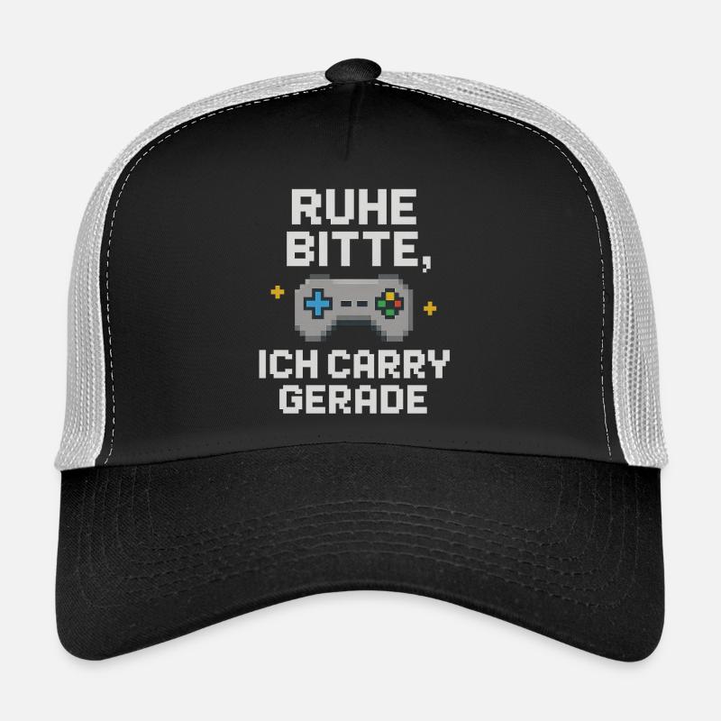 Ruhe Bitte Pixel Controller Grafik - Trucker Cap - Schwarz/Steingrau