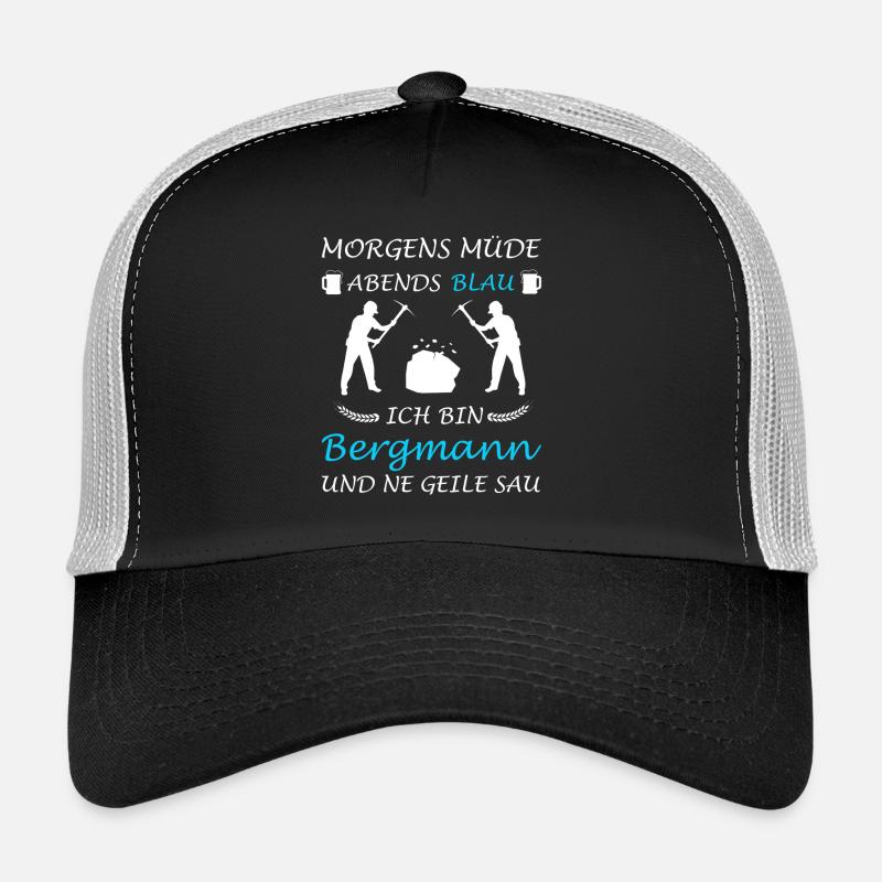Bergmann Bergarbeiter Kumpel Kohle Miene - Trucker Cap - Schwarz/Steingrau