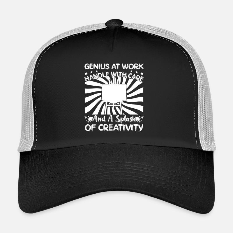 Funny Artist Painter Genius At Work Of Creativity - Trucker Cap - Schwarz/Steingrau