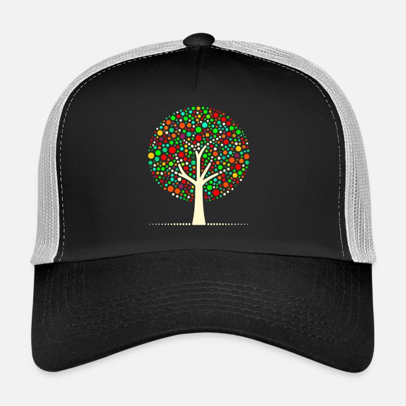 Colorful Dot Tree Trucker Cap