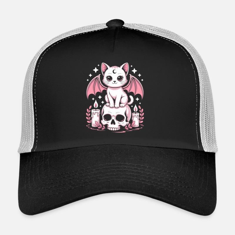 Kawaii Pastel Goth Cat Trucker Cap