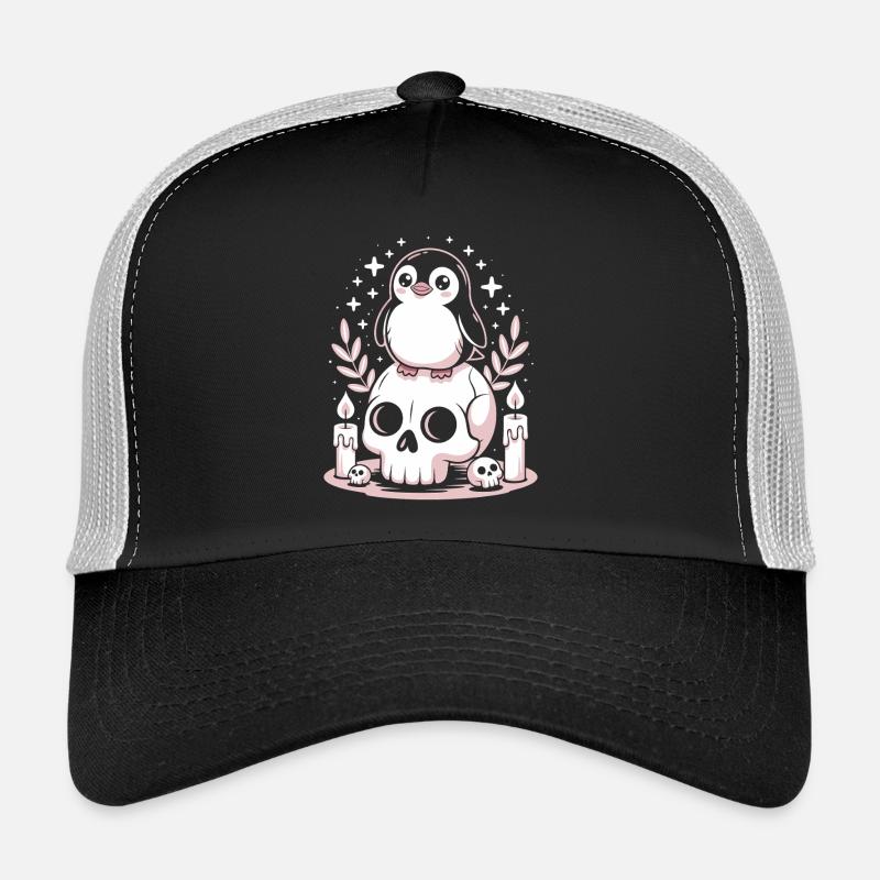 Kawaii Pastel Goth Penguin Trucker Cap