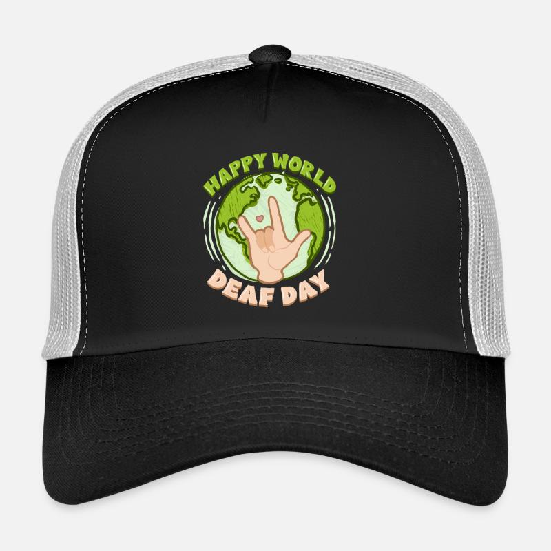 ASL Sign Language Interpreter World Deaf Day - Trucker Cap - black/stone grey