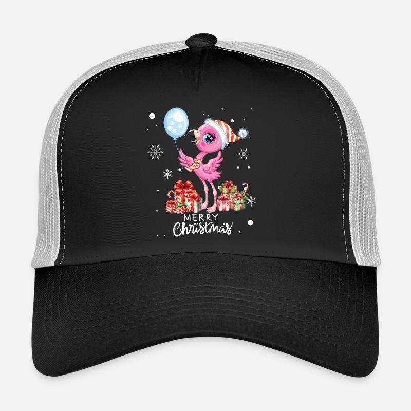 Flamingo à Noël. Cadeau de Noël Casquette trucker 