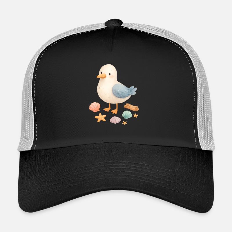 Seagull Beach Coquillages Côte Maritime Casquette trucker 