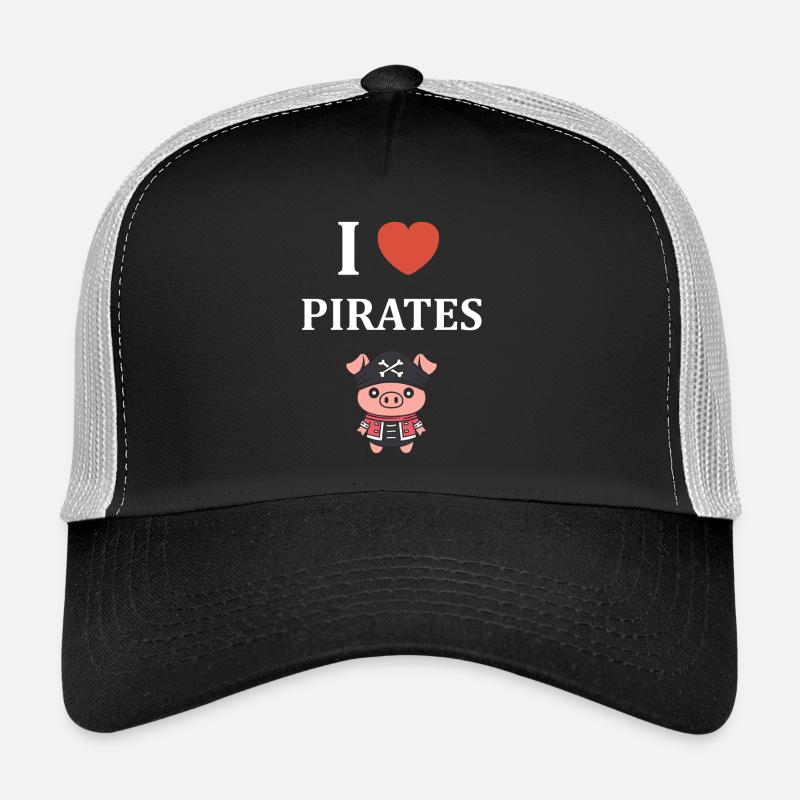 J'aime pirates cochons Casquette trucker 