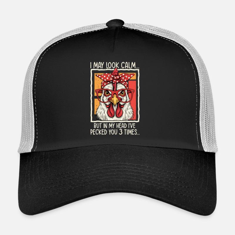 Huhn mit Brille Spruchdesign Trucker Cap