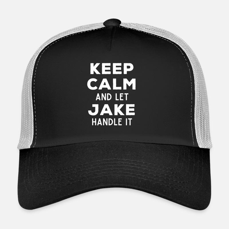 Keep Calm Let Jake Fix It Funny Saying Trucker Cap