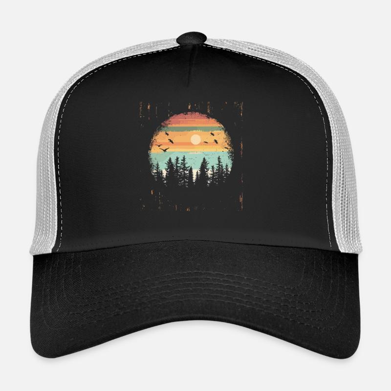 Retro Outdoor Wilderness Bärenbäume Trucker Cap