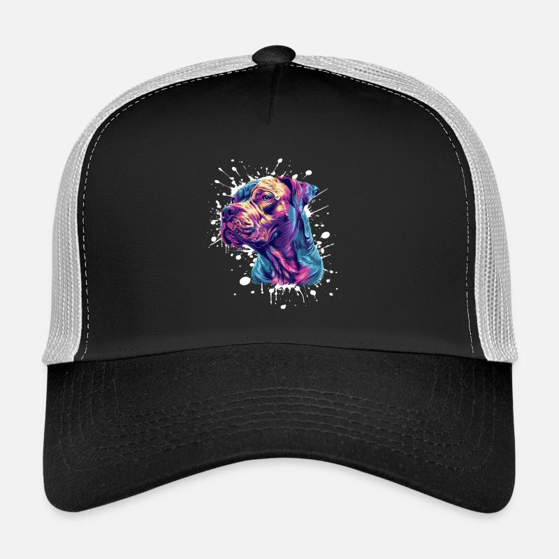 Farbenreiches Hundeporträt Splatter Trucker Cap
