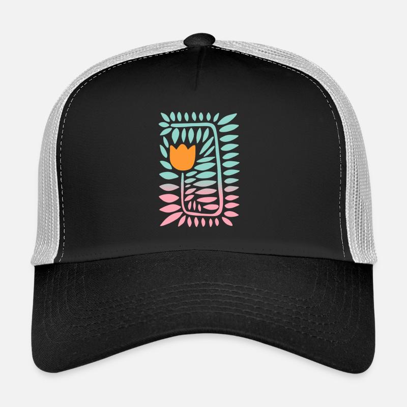 Gradient tulip - turquoise - Trucker Cap - black/stone grey