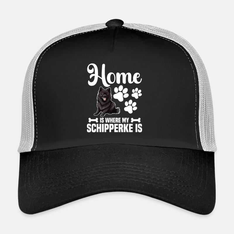 Zu Hause Ist Mein Schipperke - Trucker Cap - Schwarz/Steingrau