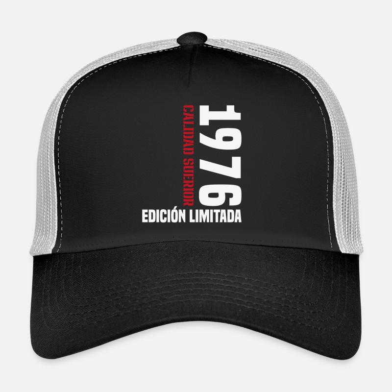1976 Vintage Retro Geburtstagsgeschenk - Trucker Cap - Schwarz/Steingrau