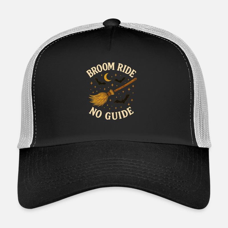 Broom Ride No Guide, Halloween  Trucker Cap