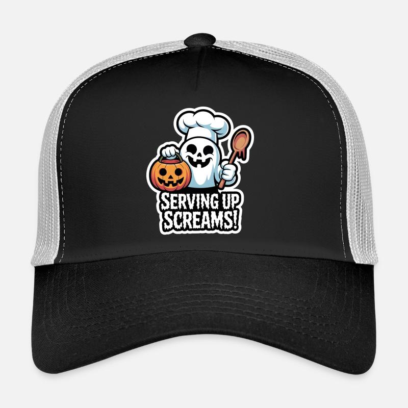 Chef Boo – Spooky Cute Halloween Ghost Spoon - Trucker Cap - black/stone grey