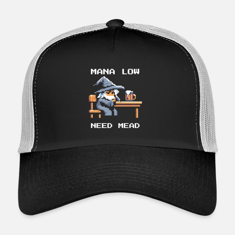 Mana empty? Mead helps! | Wizard RPG Joke Trucker Cap