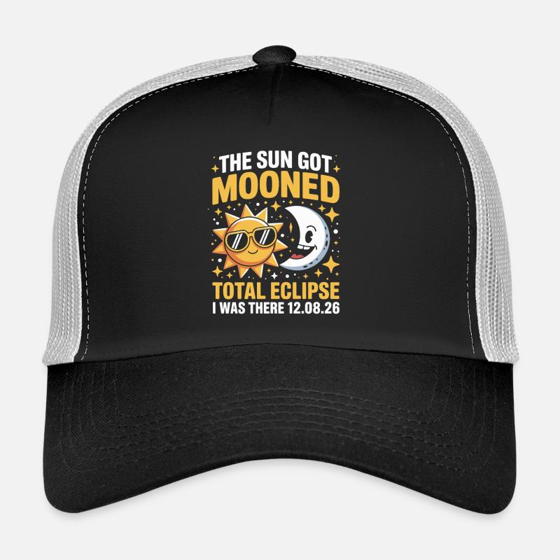 Soleil Lune Éclipse totale Dicton Casquette trucker 
