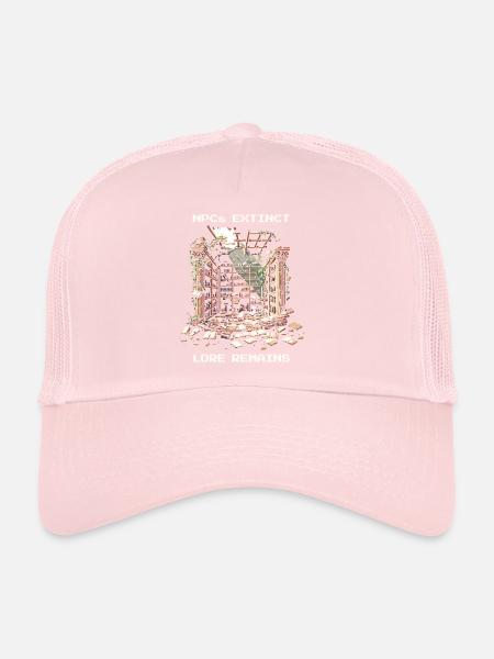 Les PNJ disparus, l’histoire reste | Post-apocalyptique - Casquette trucker  - rose pâle - Devant