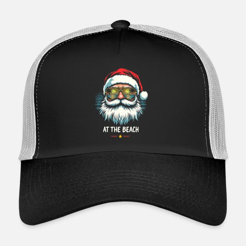 Père Noël à la plage Ambiance de la plage Casquette trucker 
