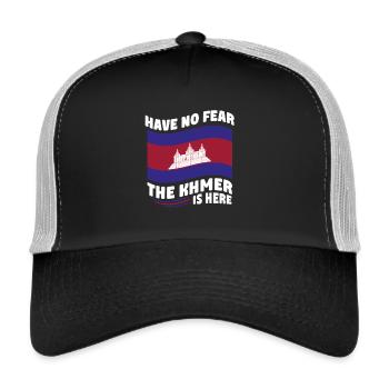Cambodge Cambodgien Les Khmers sont là - Casquette trucker  - noir/gris pierre - Devant
